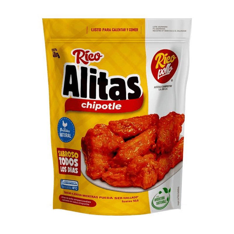 Alitas chipotle congeladas Rico Pollo