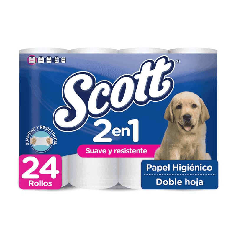 Papel higiénico 2 en 1 Scott