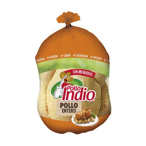 Pollo entero grande congelado sin menudos